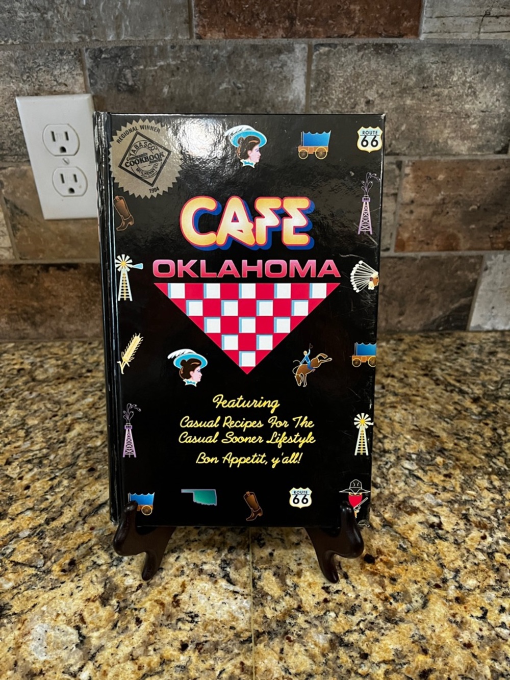Cafe Oklahoma Cookbook - Black with Red & White Accent